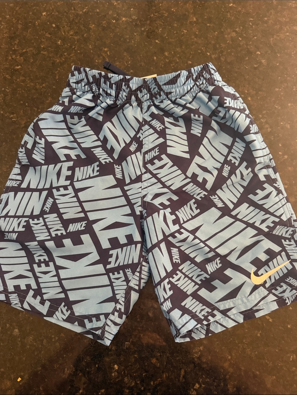 Nike All-Over Logo Athletic Shorts - Teal & Black